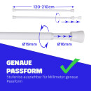 Spannstange ausziehbar, ohne Bohren Weiß Ø16/19 mm 120-210 cm
