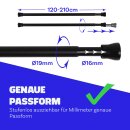 Spannstange ausziehbar, ohne Bohren Schwarz Ø16/19 mm 120-210 cm