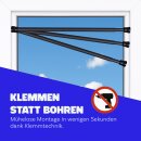 Spannstange ausziehbar, ohne Bohren Schwarz Ø16/19 mm 120-210 cm