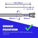 Spannstange ausziehbar, ohne Bohren Silber Ø16/19 mm 120-210 cm