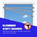 Spannstange ausziehbar, ohne Bohren Silber Ø16/19 mm 120-210 cm