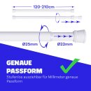 Spannstange ausziehbar, ohne Bohren Weiß Ø22/25 mm 120-210 cm