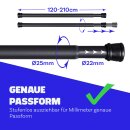 Spannstange ausziehbar, ohne Bohren Schwarz Ø22/25 mm 120-210 cm