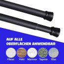Spannstange ausziehbar, ohne Bohren Schwarz Ø22/25 mm 120-210 cm