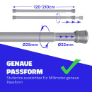 Spannstange ausziehbar, ohne Bohren Silber Ø22/25 mm 120-210 cm