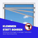 Spannstange ausziehbar, ohne Bohren Silber Ø22/25 mm 120-210 cm