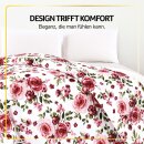 Kuscheldecke XXL mit Rosen 240x200 cm Weiß