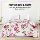 Kuscheldecke XXL mit Rosen 240x200 cm Beige