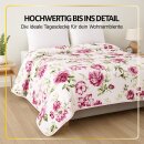 Kuscheldecke XXL mit Rosen 240x200 cm Beige