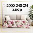 Kuscheldecke XXL mit Rosen 240x200 cm Beige