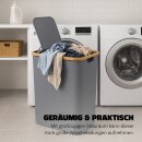 Wäschekorb 120L mit 2 Deckeln und 2 Fächern inkl. Bambusrahmen