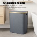 Wäschekorb ( Bambusrahmen ) mit 2 Fächern und 2 Deckel 34x54x65 cm