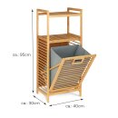 Bambus Wäschekorb 40x30x95 cm