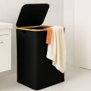 Wäschekorb 100L mit Bambusrahmen & herausnehmbarer Tasche Schwarz