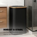 Wäschekorb 100L mit Bambusrahmen & herausnehmbarer Tasche Schwarz