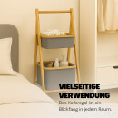 Aufbewahrungsregal aus Bambus mit 2 grauen Stoffkörben 45x34x97cm