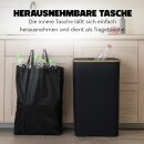 PET-Flaschen Sammelbehälter mit Bambusrahmen 33x44x70 cm