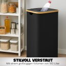 PET-Flaschen Sammelbehälter mit Bambusrahmen 44x33x70 cm