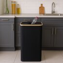 PET-Flaschen Sammelbehälter mit Bambusrahmen 44x33x70 cm