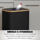 Pfandflaschen Sammelbehälter mit Deckel und Bambusrahmen 100L