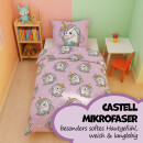 Bettwäsche Kinder ( Bezug 135x200 cm + Kissenbezug 80x80 cm ) mit Motiv Einhorn