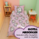 Kinderbettwäsche 2-teilig 135x200/80x80cm mit Motiv Einhorn