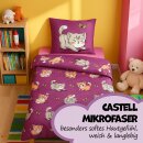 Kinderbettwäsche 2-teilig 135x200/80x80cm mit Motiv Katze