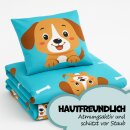Kinderbettwäsche 2-teilig 135x200/80x80cm mit Motiv Hund