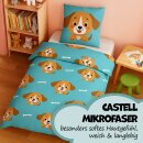 Kinderbettwäsche 2-teilig 135x200/80x80cm mit Motiv Hund