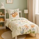 Kinderbettwäsche 2-teilig 135x200/80x80cm mit Motiv Dschungel