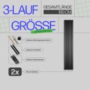 Gardinenschiene Komplettset inkl. Zubehör Schwarz 180cm (2x90cm) 3-läufig