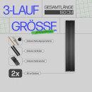 Gardinenschiene Komplettset inkl. Zubehör Schwarz 180cm (2x90cm) 3-läufig