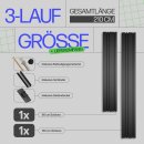 Gardinenschiene Komplettset inkl. Zubehör Schwarz 210cm (1x90/1x120cm) 3-läufig