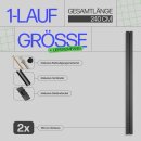Gardinenschiene Komplettset inkl. Zubehör Schwarz 240cm (2x120cm) 1-läufig