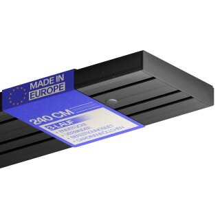 Gardinenschiene Komplettset inkl. Zubehör Schwarz 240cm (2x120cm) 3-läufig