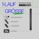 Gardinenschiene Komplettset inkl. Zubehör Schwarz 270cm (3x90cm) 1-läufig