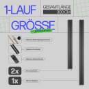 Gardinenschiene Komplettset inkl. Zubehör Schwarz 300cm (2x90/1x120cm) 1-läufig