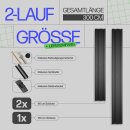 Gardinenschiene Komplettset inkl. Zubehör Schwarz 300cm (2x90/1x120cm) 2-läufig