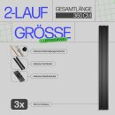 Gardinenschiene Komplettset inkl. Zubehör Schwarz 360cm (3x120cm) 2-läufig