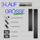 Gardinenschiene Komplettset inkl. Zubehör Schwarz 390cm (3x90/1x120cm) 3-läufig