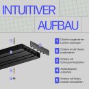 Gardinenschiene Komplettset inkl. Zubehör Schwarz 390cm (3x90/1x120cm) 3-läufig