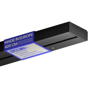 Gardinenschiene Komplettset inkl. Zubehör Schwarz 420cm (2x90/2x120cm) 1-läufig