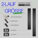 Gardinenschiene Komplettset inkl. Zubehör Schwarz 420cm (2x90/2x120cm) 2-läufig