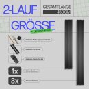 Gardinenschiene Komplettset inkl. Zubehör Schwarz 450cm (1x90/3x120cm) 2-läufig