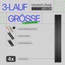 Gardinenschiene Komplettset inkl. Zubehör Schwarz 480cm (4x120cm) 3-läufig