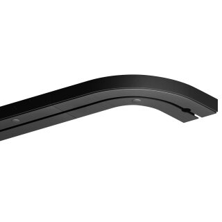 Gardinenschiene - Schwarz - ( 90cm / 1-läufig ) mit 2er Set Rundbogen, Vorhangschiene Komplettset inkl. Zubehör