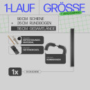 Gardinenschiene Komplettset inkl. Zubehör + 2er Set Rundbogen Schwarz 90cm 1-läufig
