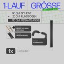 Gardinenschiene - Schwarz - ( 90cm / 1-läufig ) mit 2er Set Rundbogen, Vorhangschiene Komplettset inkl. Zubehör