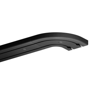Gardinenschiene Komplettset inkl. Zubehör + 2er Set Rundbogen Schwarz 120cm 2-läufig