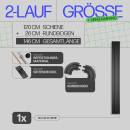 Gardinenschiene Komplettset inkl. Zubehör + 2er Set Rundbogen Schwarz 120cm 2-läufig